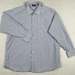 Gitman Bros Shirt Mens 17.5/34 Blue White Check Made In USA Belk Workwear Casual